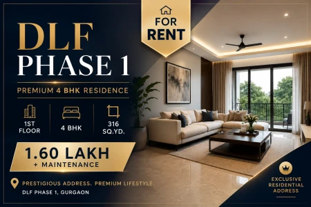 Premium 4 BHK First Floor in DLF Phase 1 | 316 Sq. Yd. | Exclusive Residential Address